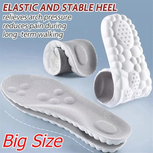 4D Cloud Technology Insole Large Size Super Soft Comfort Insoles Foot Protection Cloud Feeling U-Shape Memory Foam Sports Insole