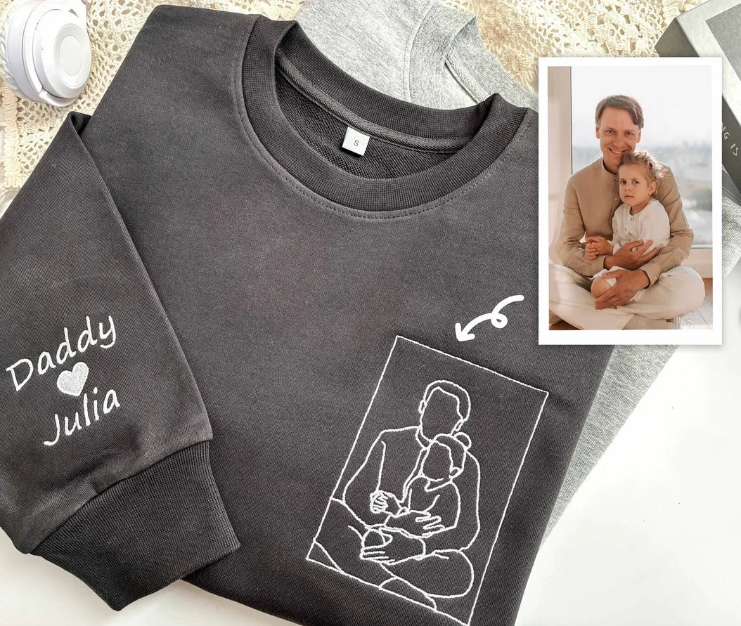 Benutzerdefinierter Papa bestickter Hoodie