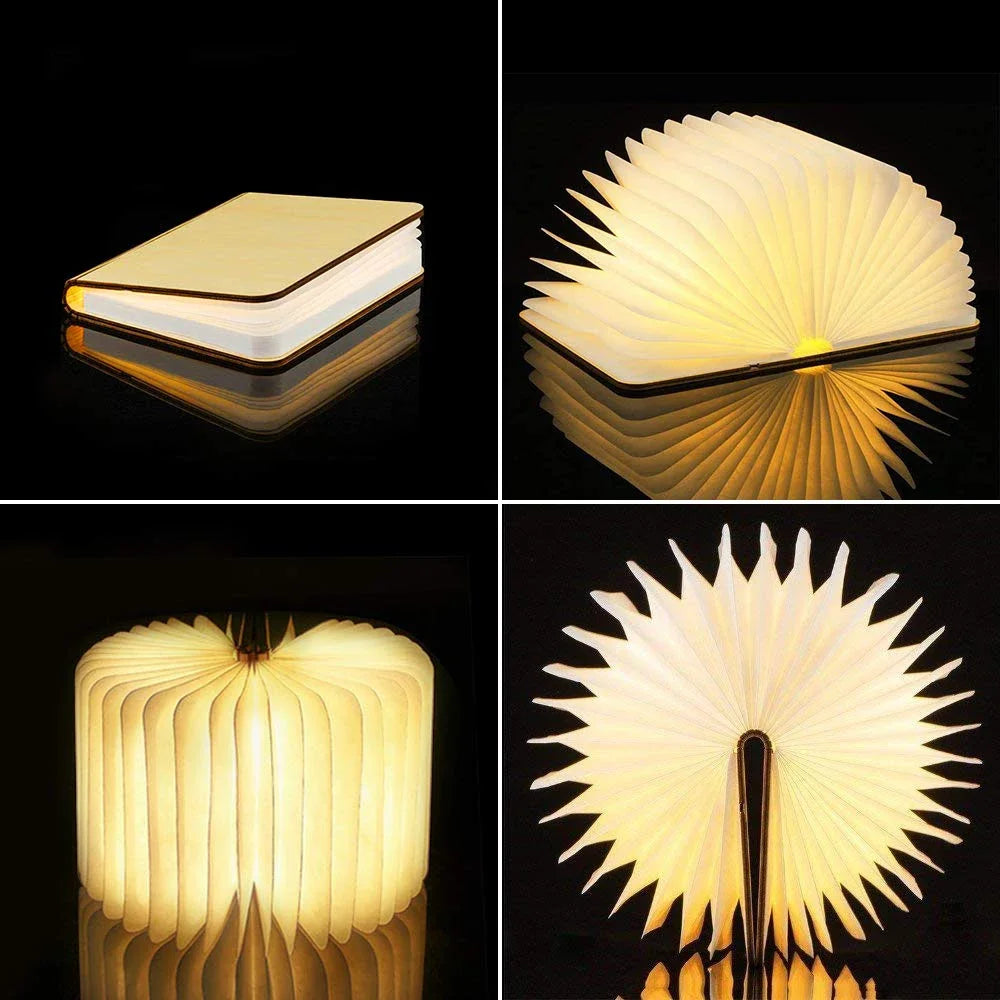 Nachtlicht Holz Buchlampe