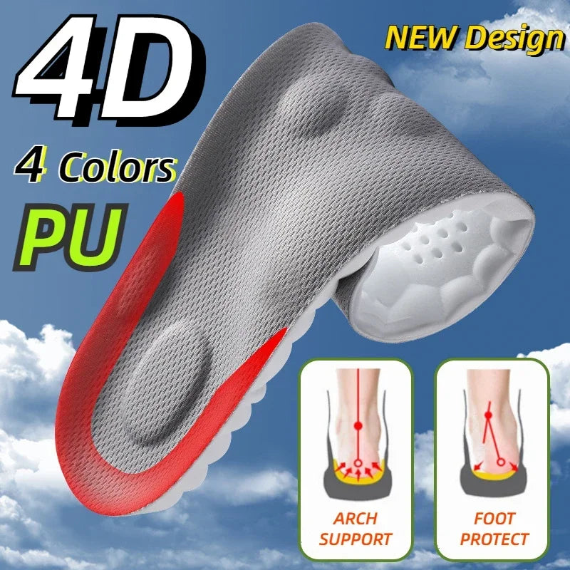 4D Cloud Technology Insole Large Size Super Soft Comfort Insoles Foot Protection Cloud Feeling U-Shape Memory Foam Sports Insole