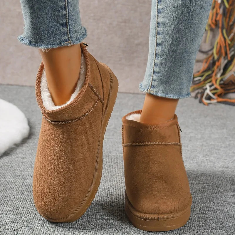 Wildleder-Flache Stiefeletten | HERBSTSTIEFEL
