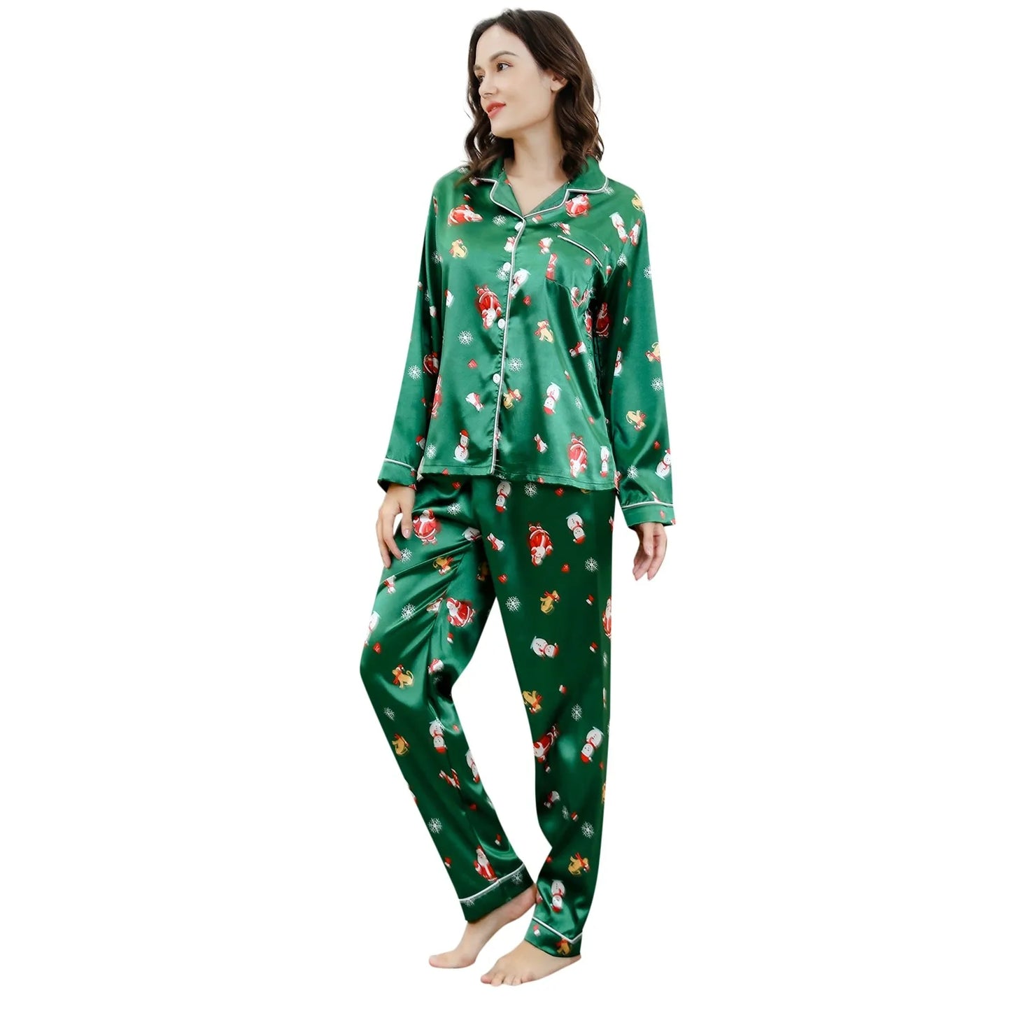**π Christmas Snowman Print Pajama Sets for Women π*
