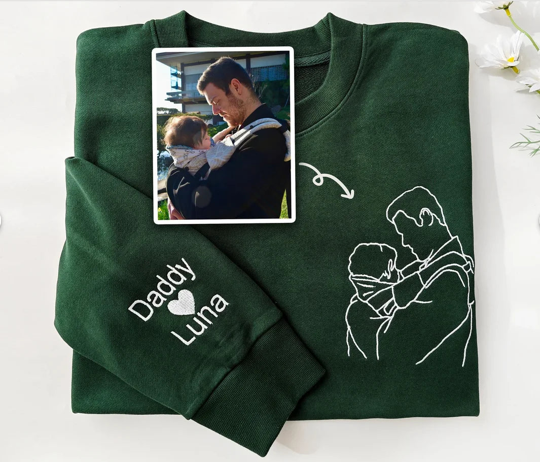 Benutzerdefinierter Papa bestickter Hoodie