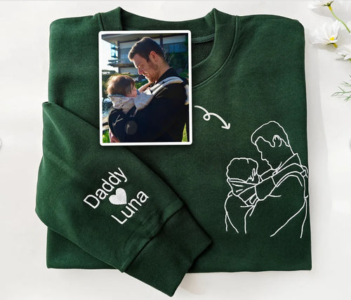 Benutzerdefinierter Papa bestickter Hoodie