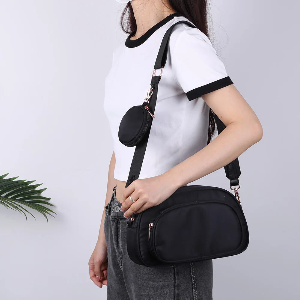 Damen Umhängetasche Mode Damen Casual Handtaschen Nylon Verstellbarer Riemen Temperament Multi-Pocket Shopping Kleine Geldbörsen