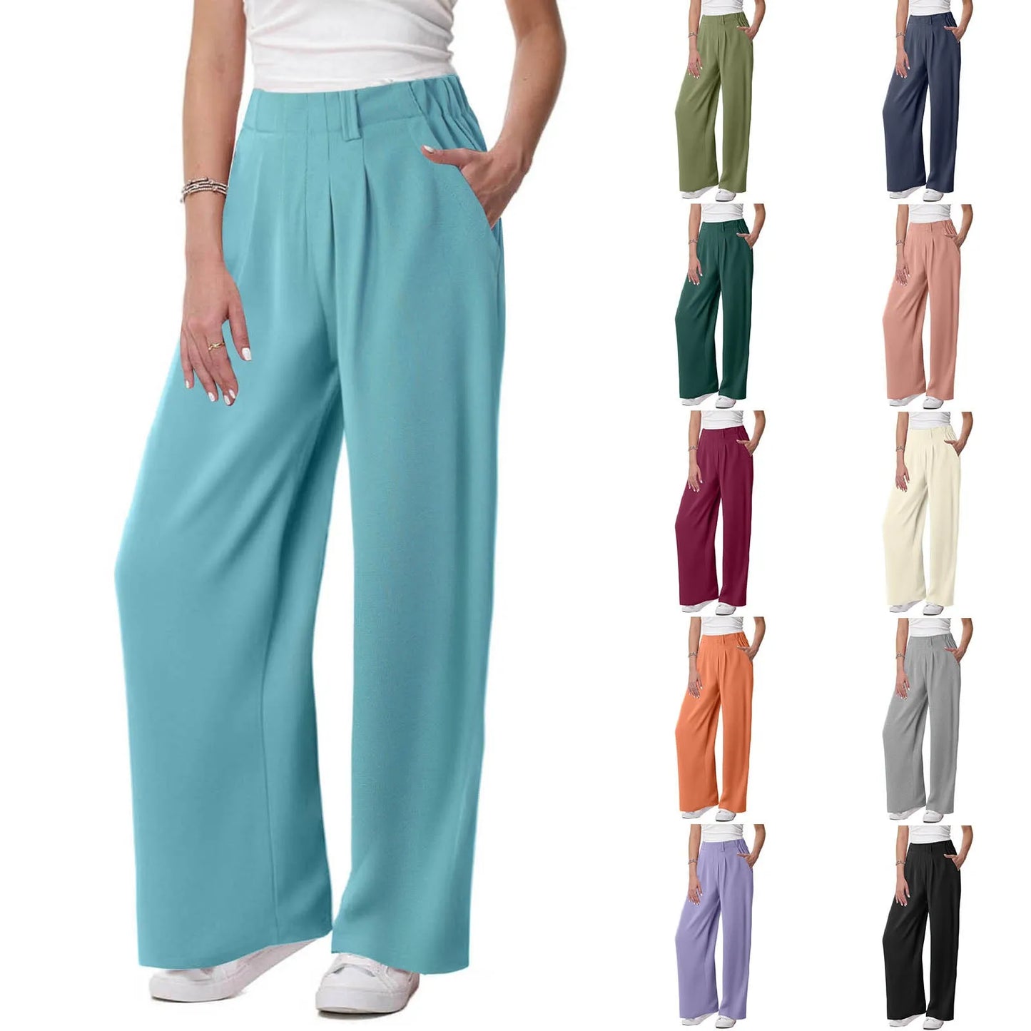 Dehnbare Palazzo-Hose