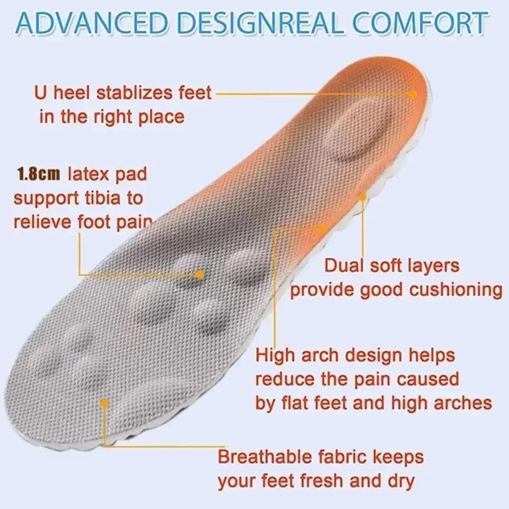 4D Cloud Technology Insole Large Size Super Soft Comfort Insoles Foot Protection Cloud Feeling U-Shape Memory Foam Sports Insole