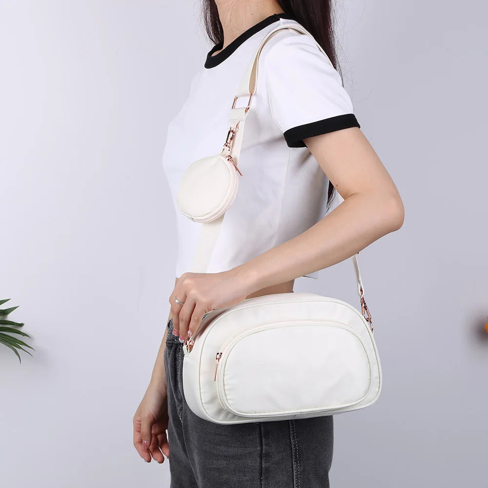 Damen Umhängetasche Mode Damen Casual Handtaschen Nylon Verstellbarer Riemen Temperament Multi-Pocket Shopping Kleine Geldbörsen