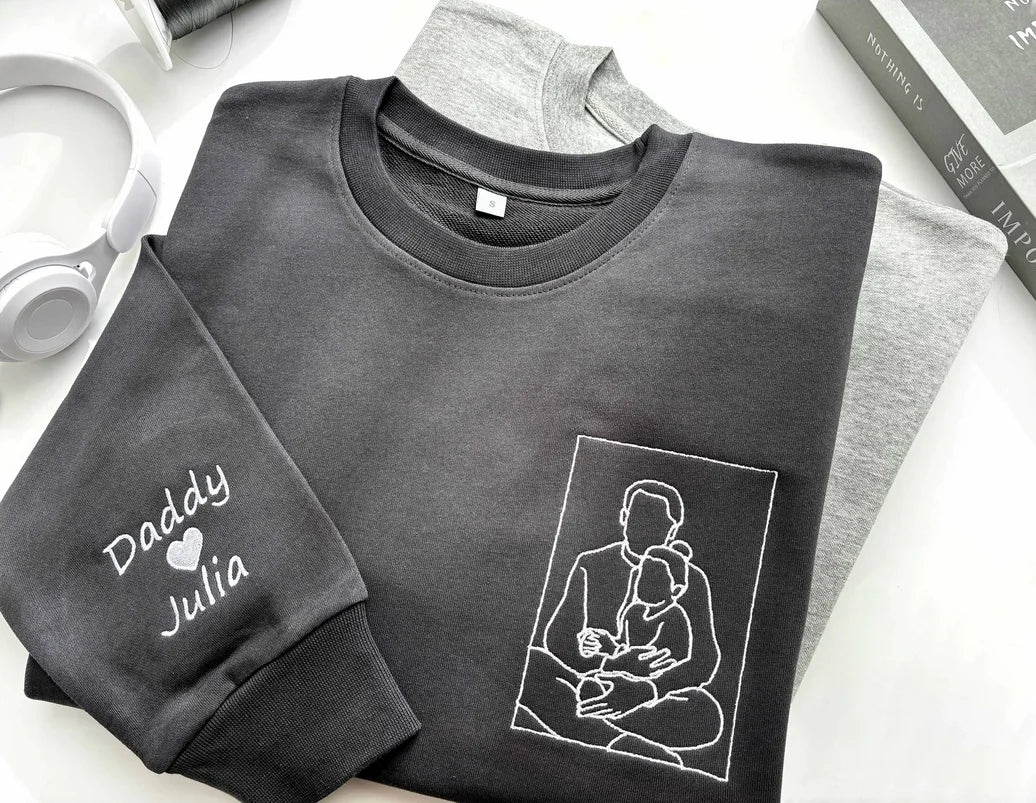 Benutzerdefinierter Papa bestickter Hoodie