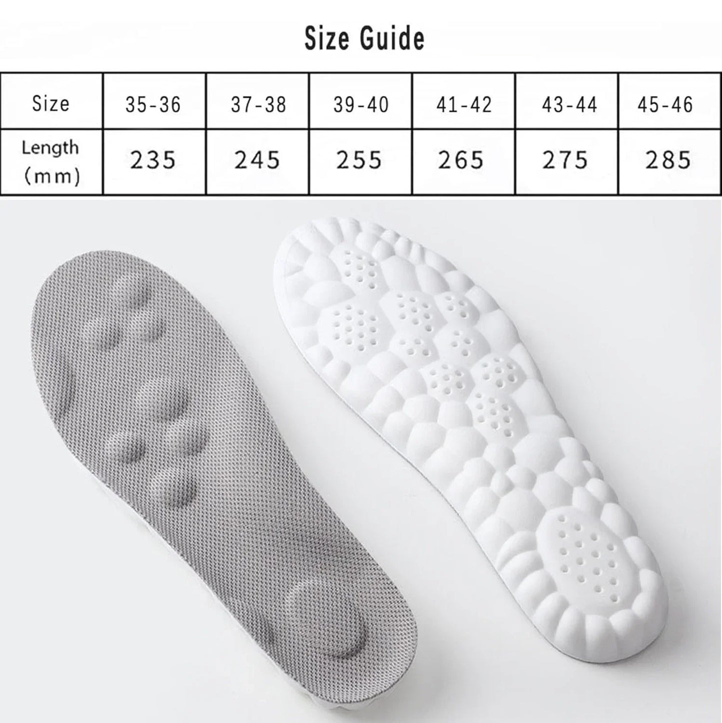 4D Cloud Technology Insole Large Size Super Soft Comfort Insoles Foot Protection Cloud Feeling U-Shape Memory Foam Sports Insole