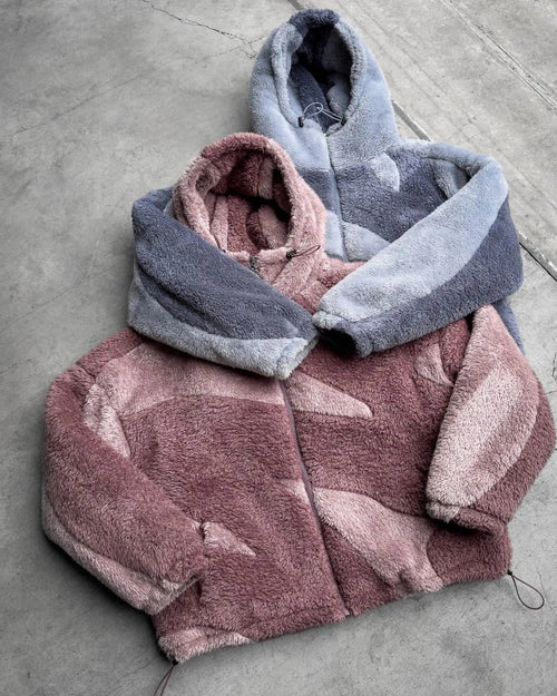 Neue, lockere, warme Winterjacke mit Kapuze