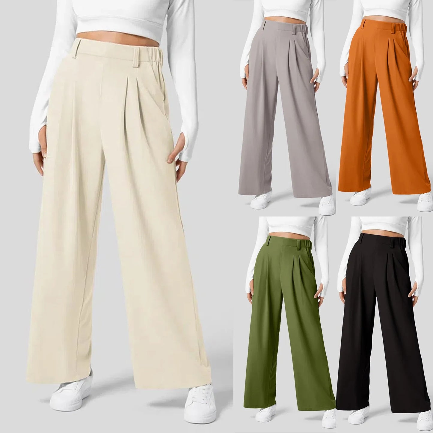 Dehnbare Palazzo-Hose