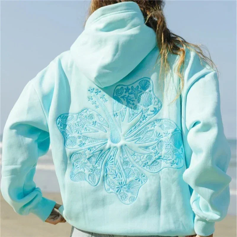 Flower Embroidery Hoodie