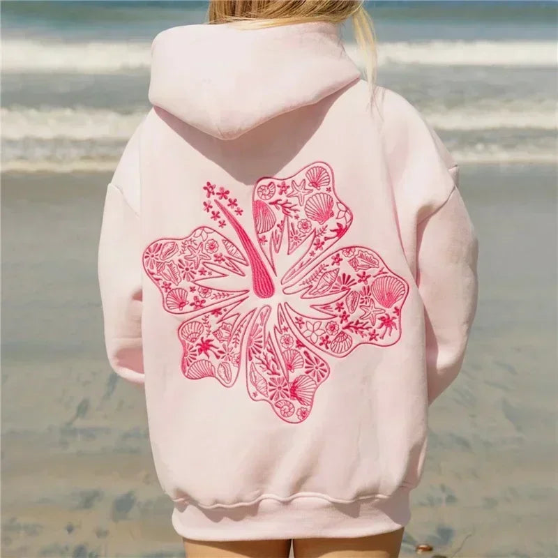 Flower Embroidery Hoodie