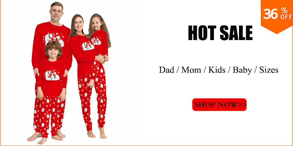 2024 Christmas Family Matching Pajamas New Year Xmas Father Mother Kids Baby Clothes Set Dad Mom And Daughter Son Pyjamas Outfit