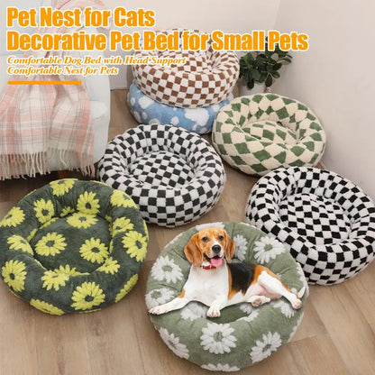 Round Cushion Cozy Pet Bed