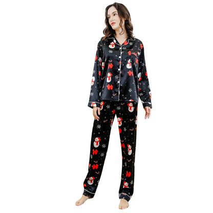 **🎄 Christmas Snowman Print Pajama Sets for Women 🎄*