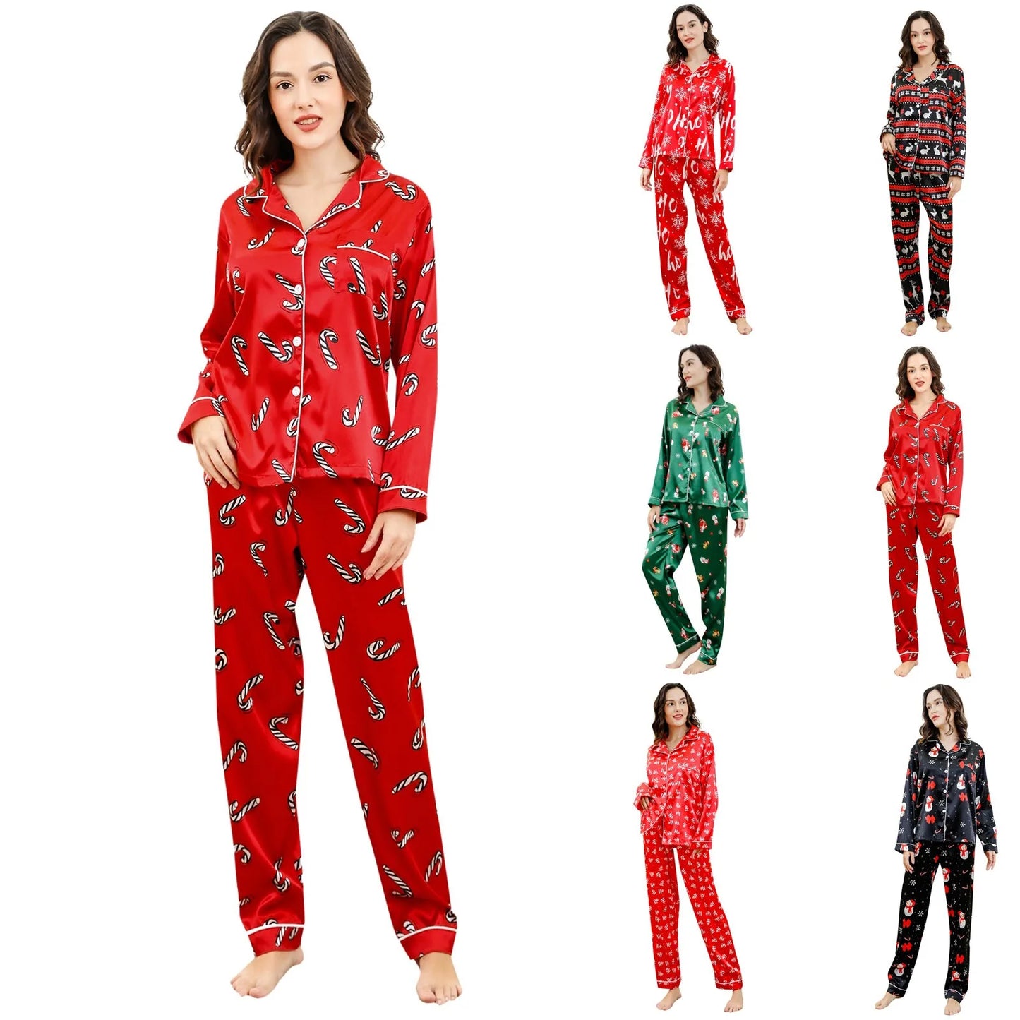 **🎄 Christmas Snowman Print Pajama Sets for Women 🎄*