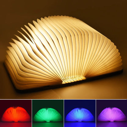 Night Light Wooden Book Lamp