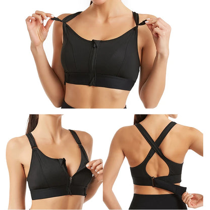 Zipper Sports  Bra